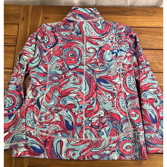 T by Talbots Sz L Women's Jacket Full Zip Colorful Paisley Activewear - Picture 2 of 6